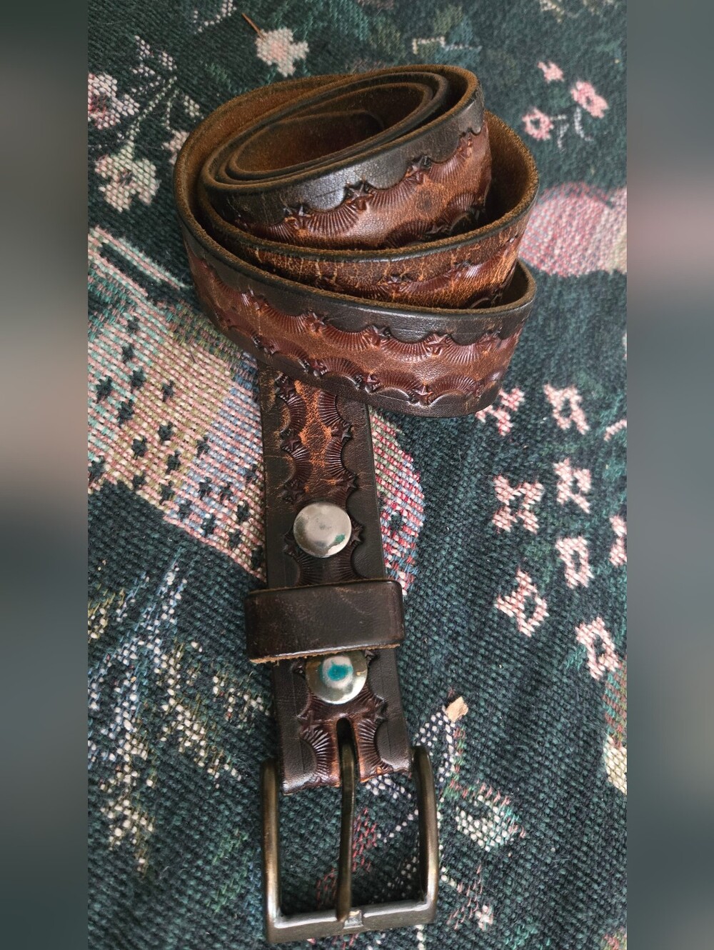 Tooled Leather Belt
